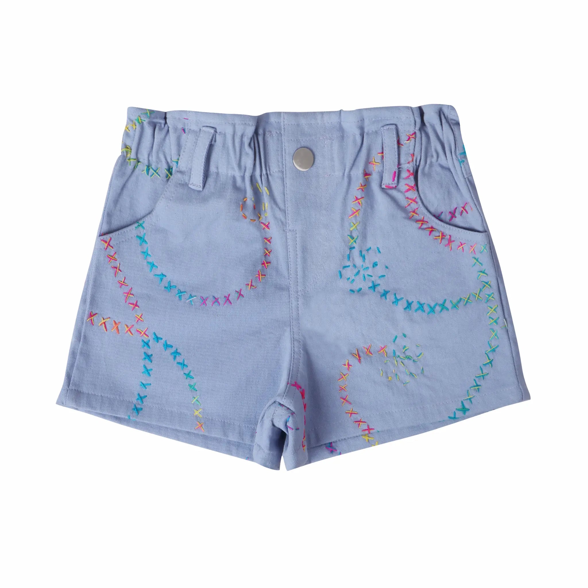 Blue Color Jardin Denim Bermuda Shorts