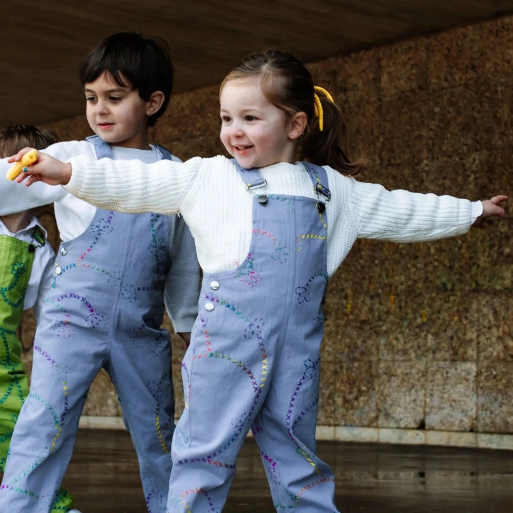 Blue Color Jardin Denim Overalls for playful kids
