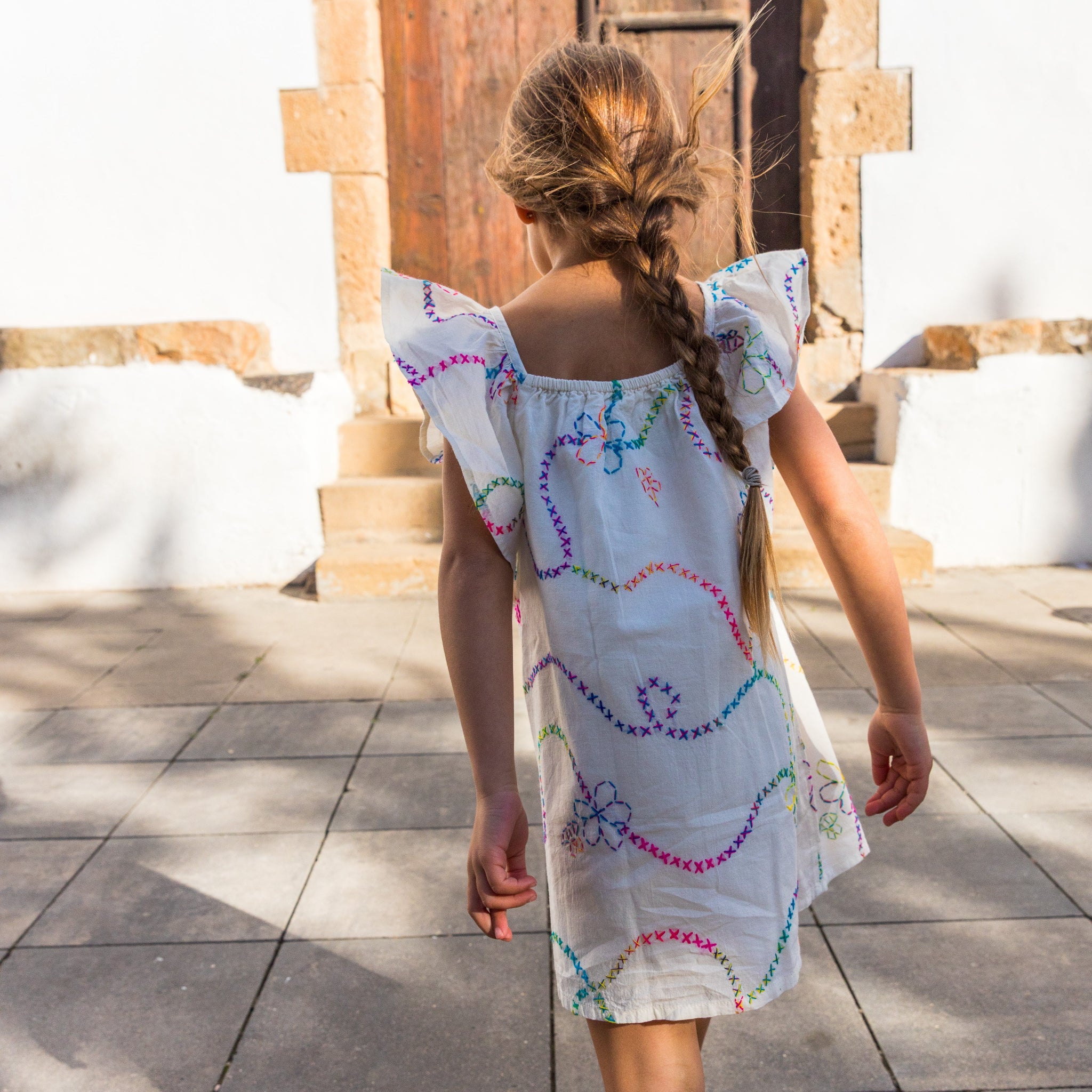 White Color Jardin Girl Dress - piglo kids