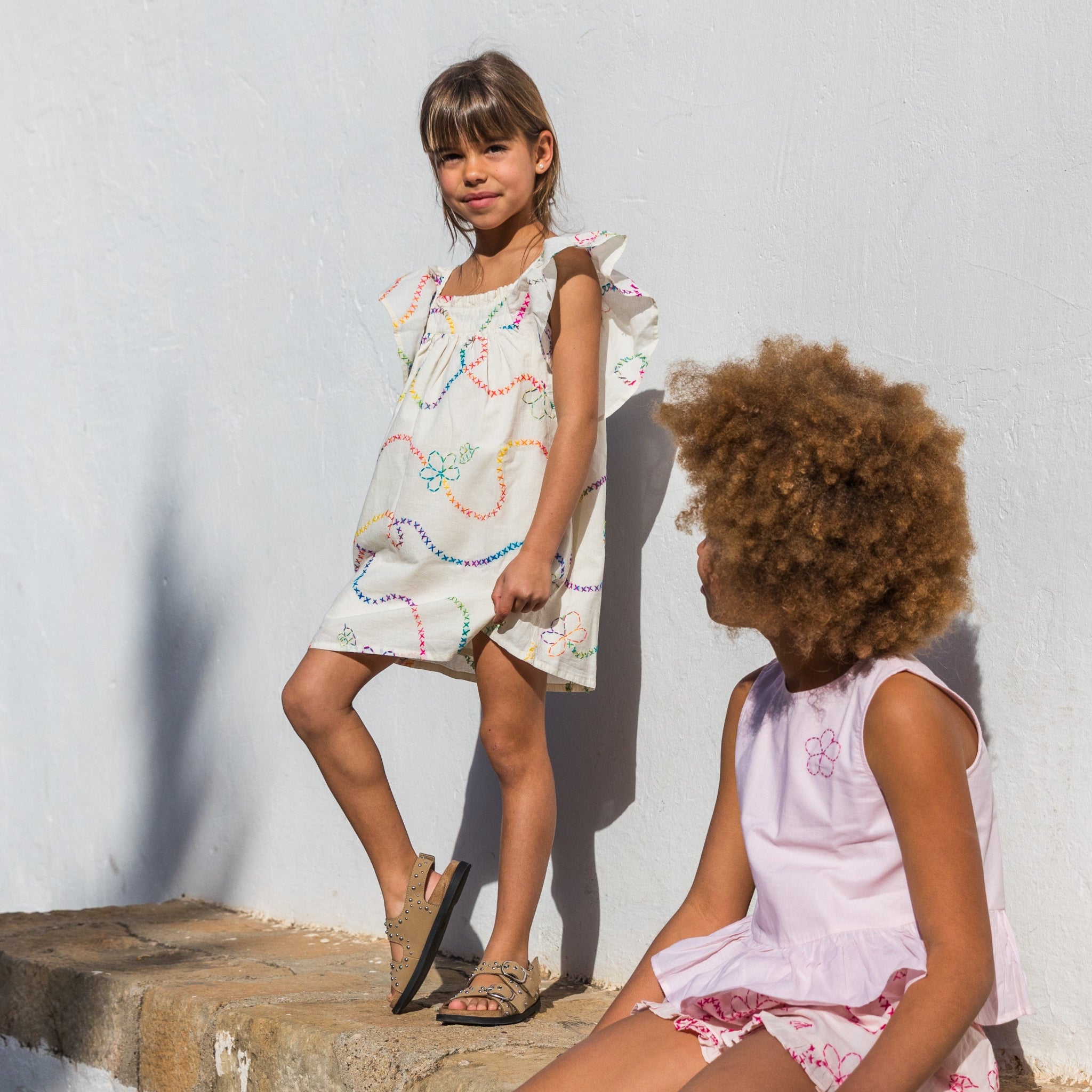 White Color Jardin Girl Dress - piglo kids