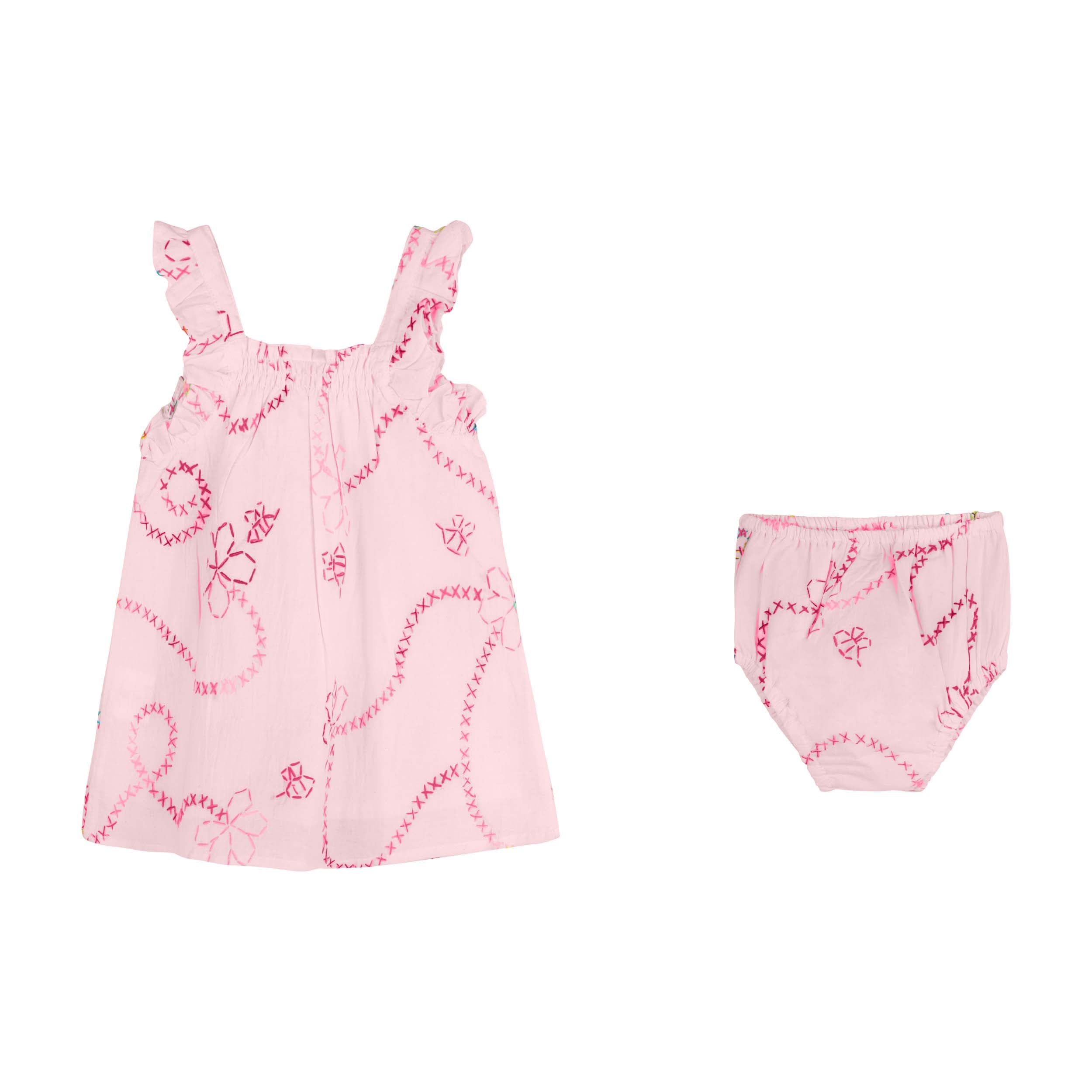 Pink Color Jardin Baby Dress - piglo kids