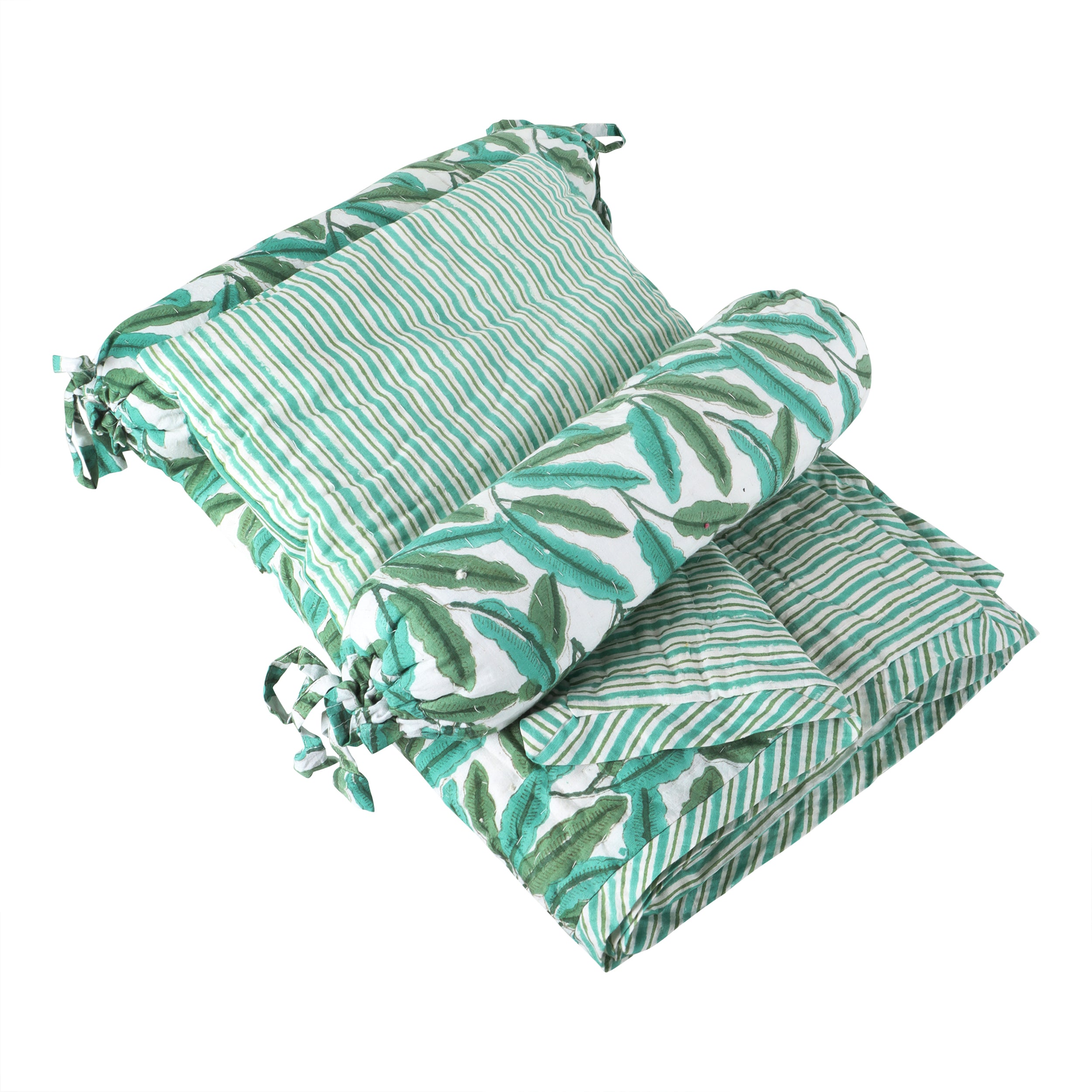 Green Leafy Kids' Bedding Set - piglo kids