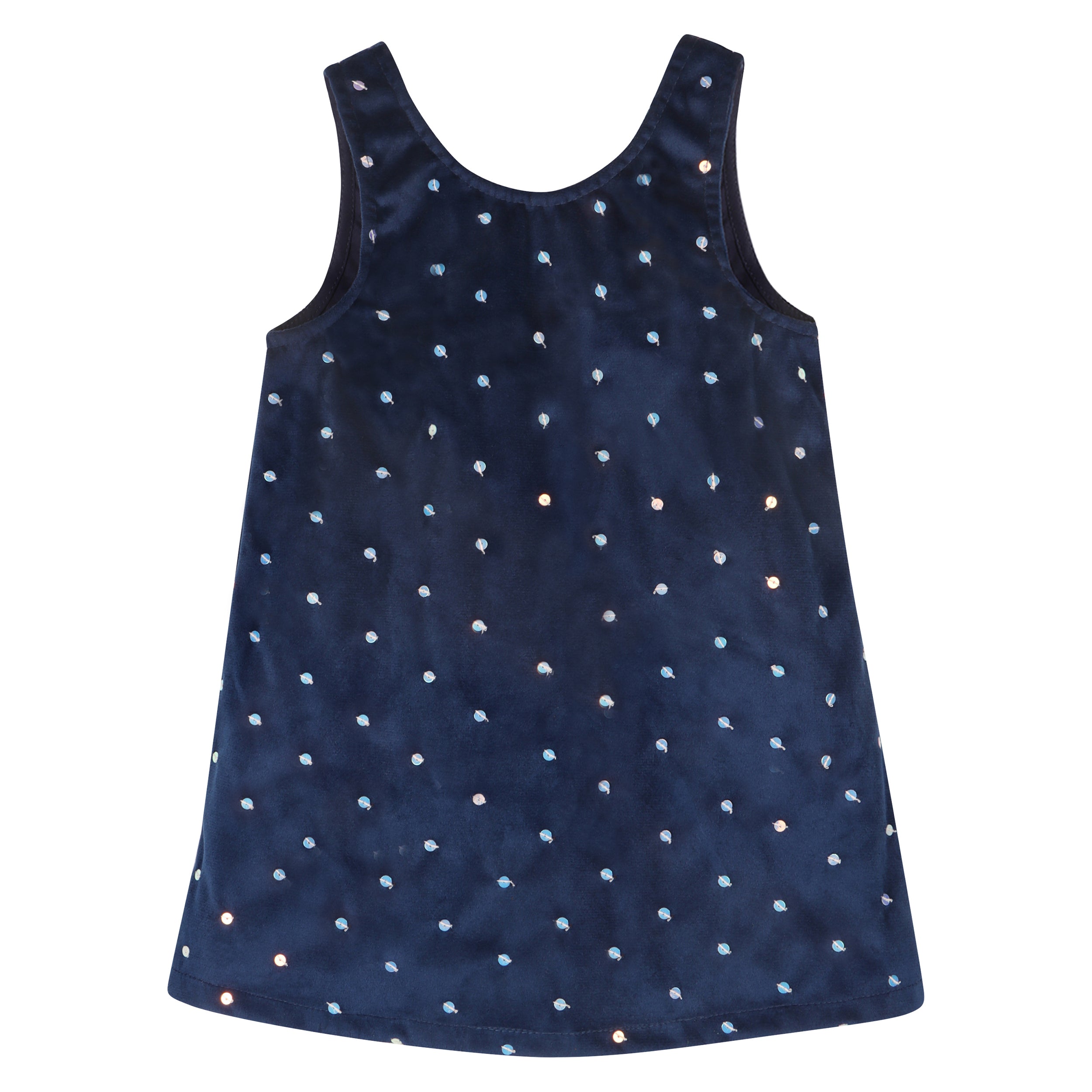 Navy Sequin Velvet Dress - piglo kids