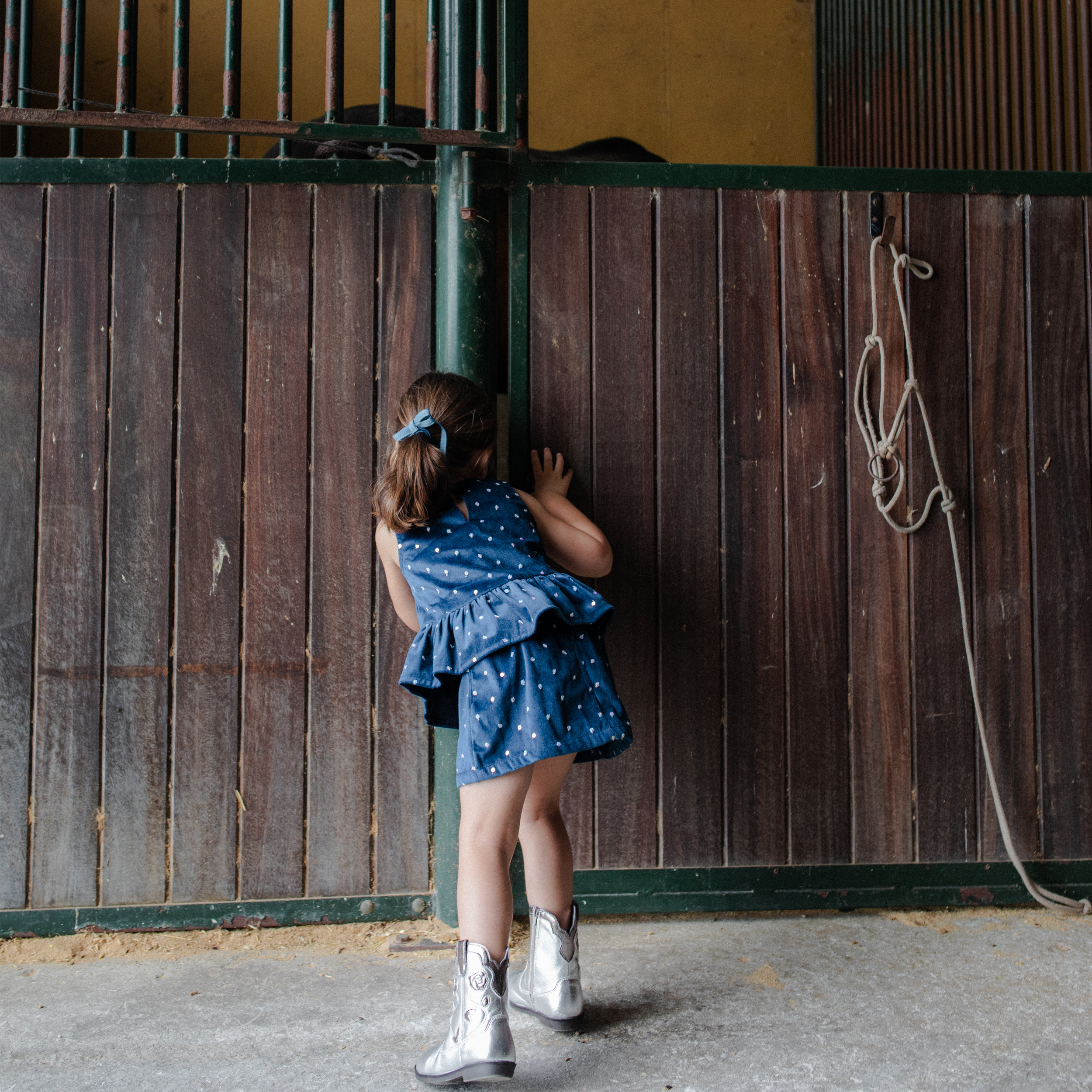 Navy Sequin Velvet Top & Skirt Set - piglo kids