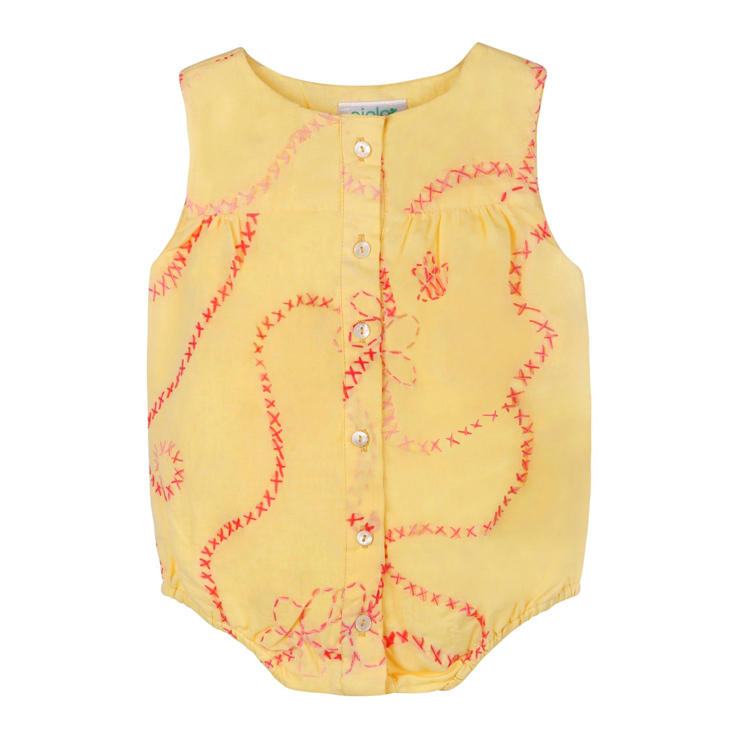 Yellow Color Jardin Romper - piglo kids