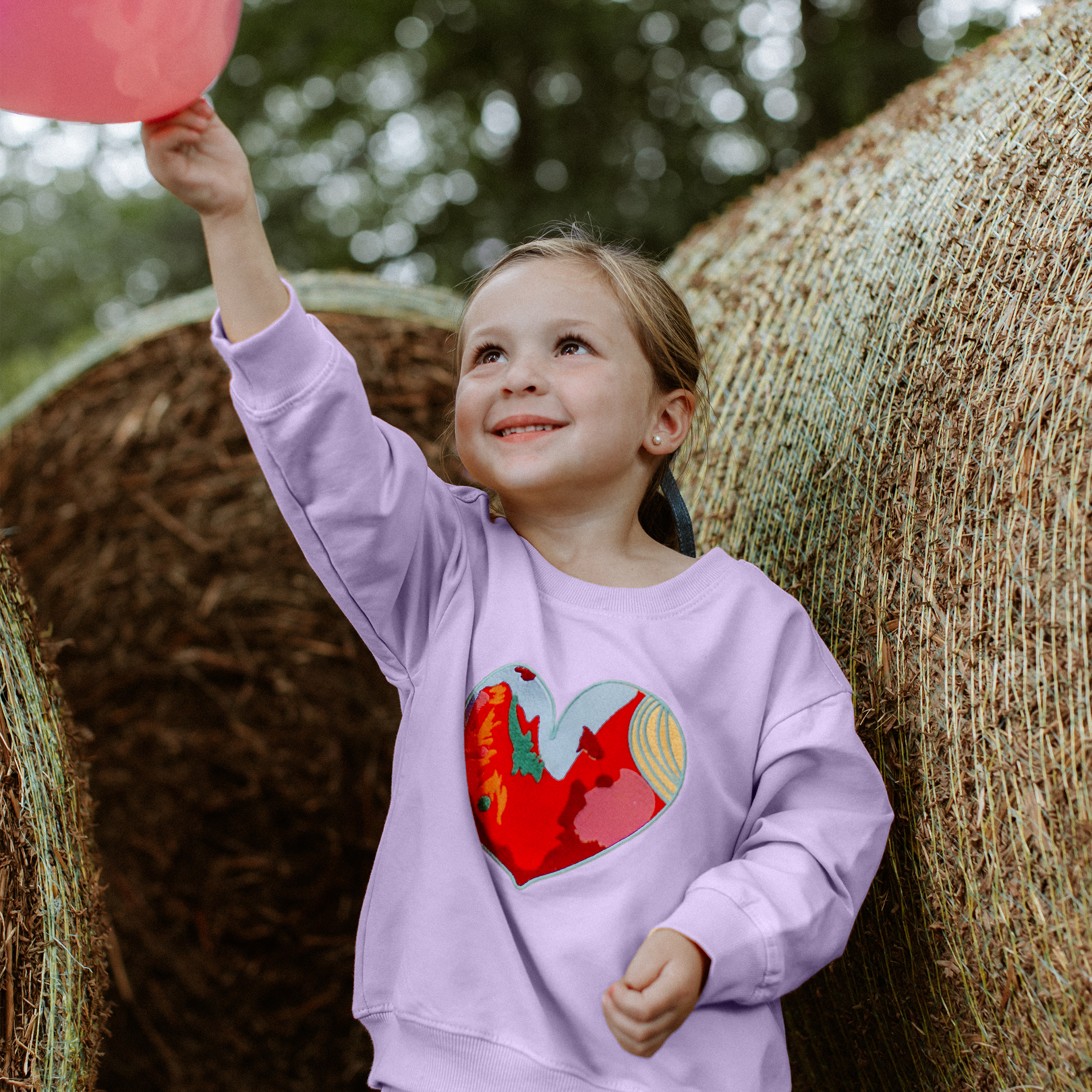 Pink Happy Heart Sweatshirt & Sweatpants Set - piglo kids