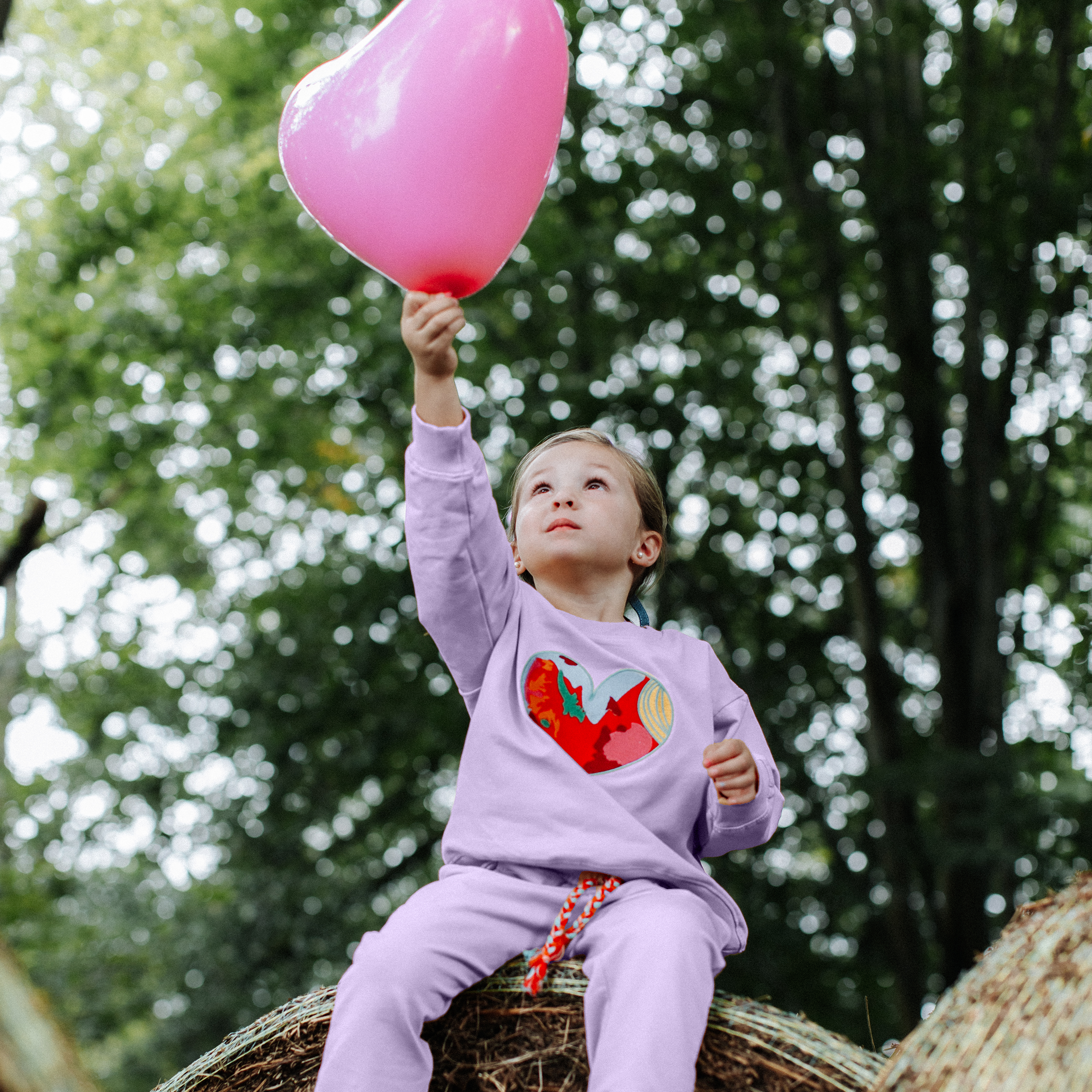 Pink Happy Heart Sweatshirt & Sweatpants Set - piglo kids