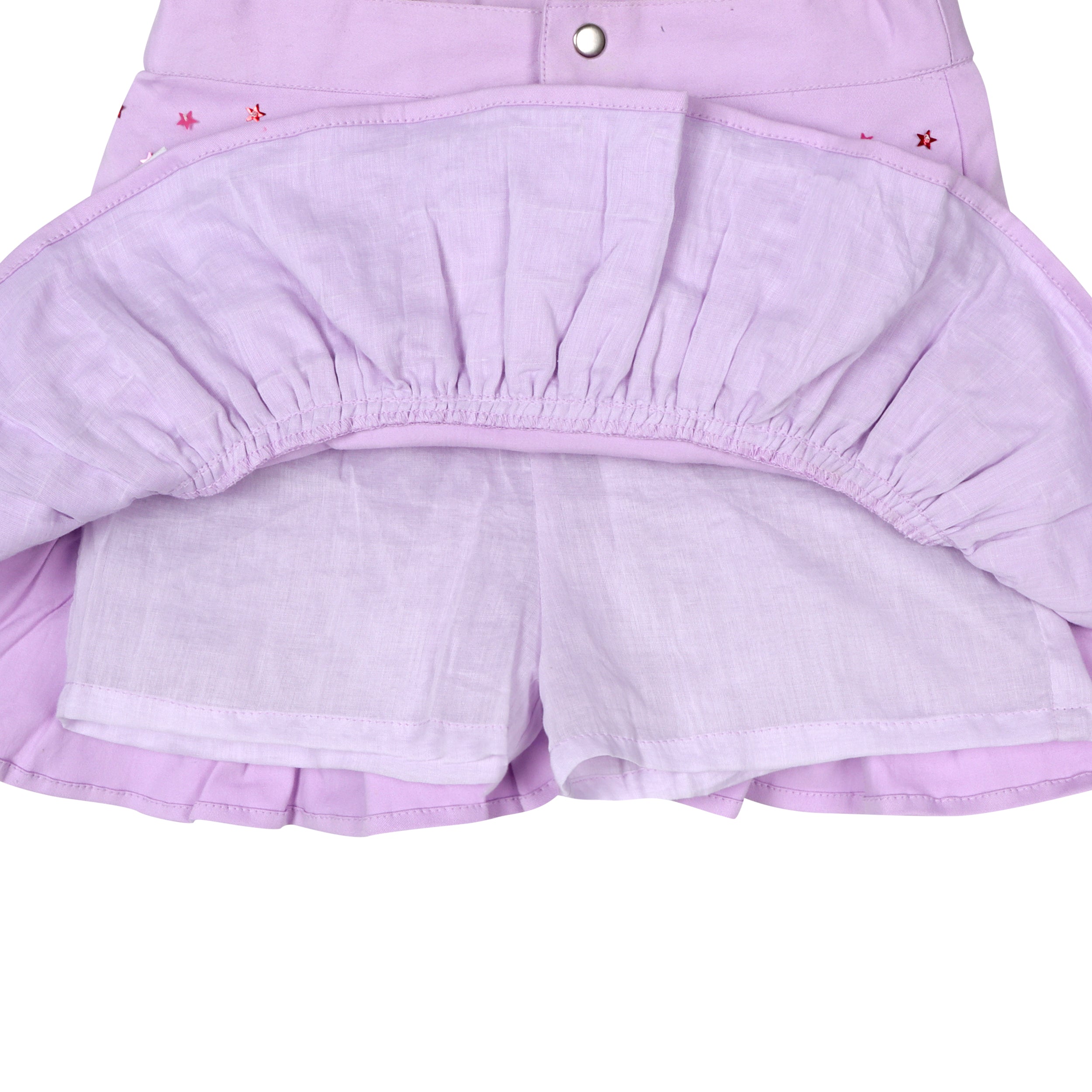 Pink Sequin Stars Denim Skort - piglo kids