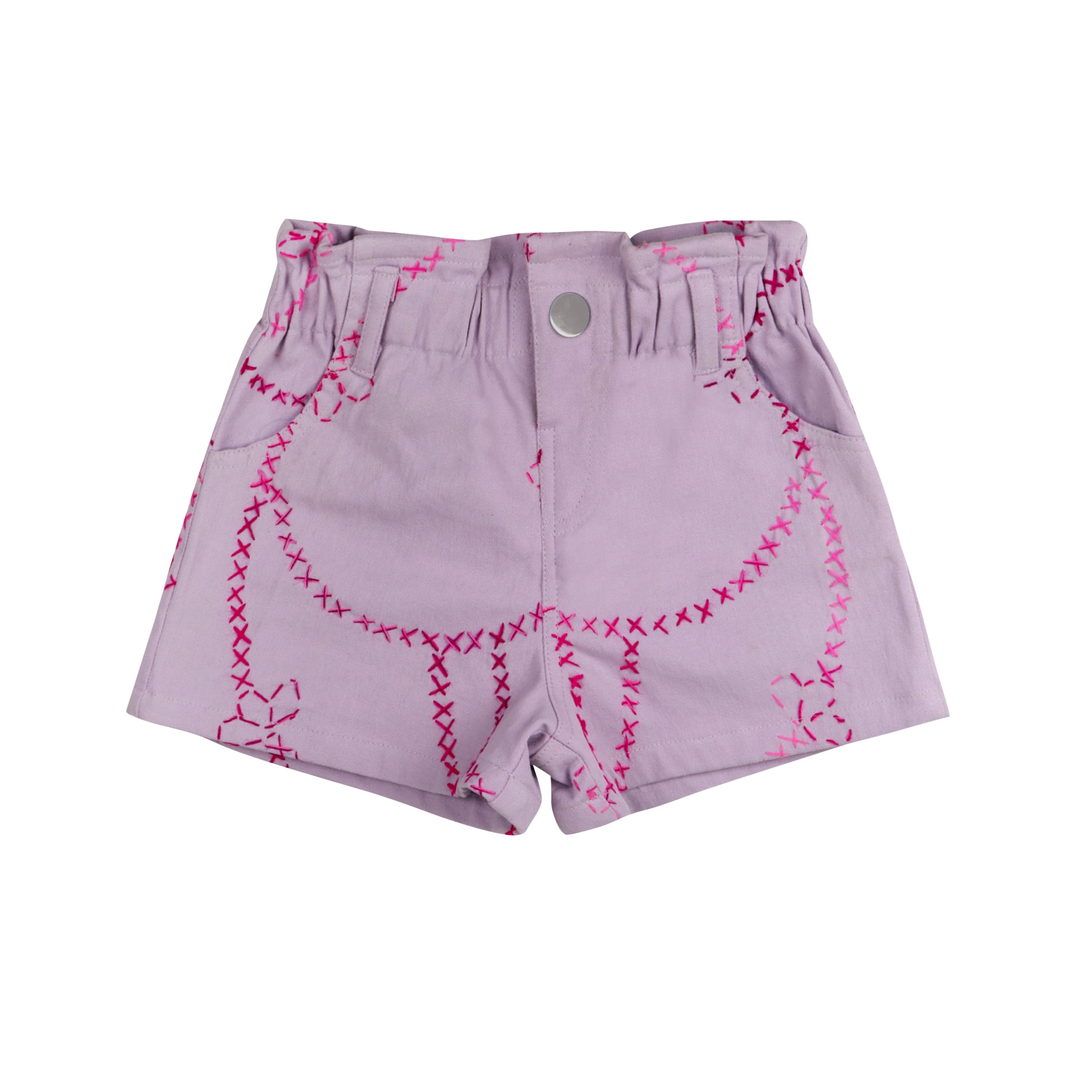 Purple Denim Color Jardin Bermuda Shorts - piglo kids