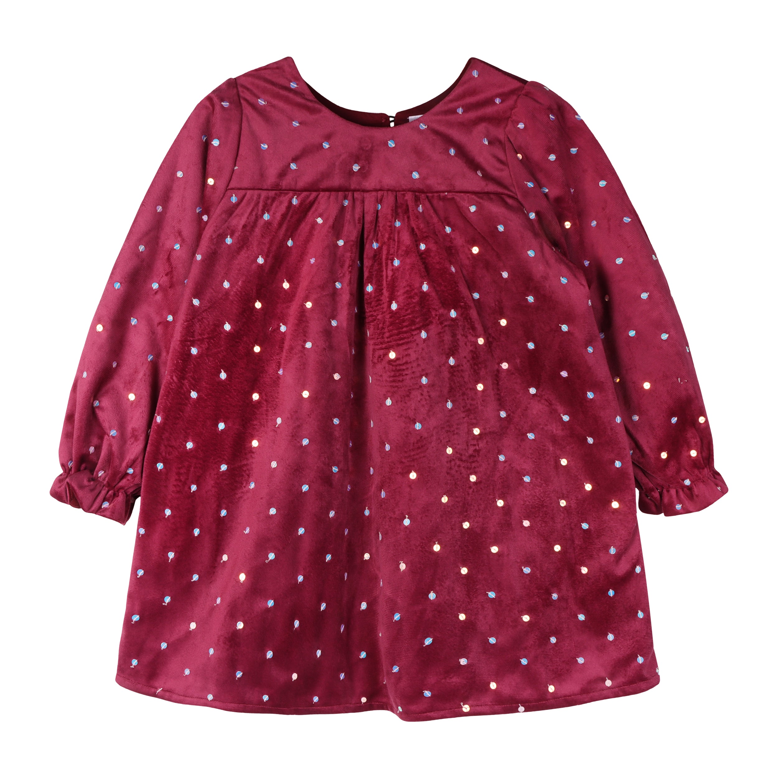 Red Sequin Velvet Long Dress - piglo kids