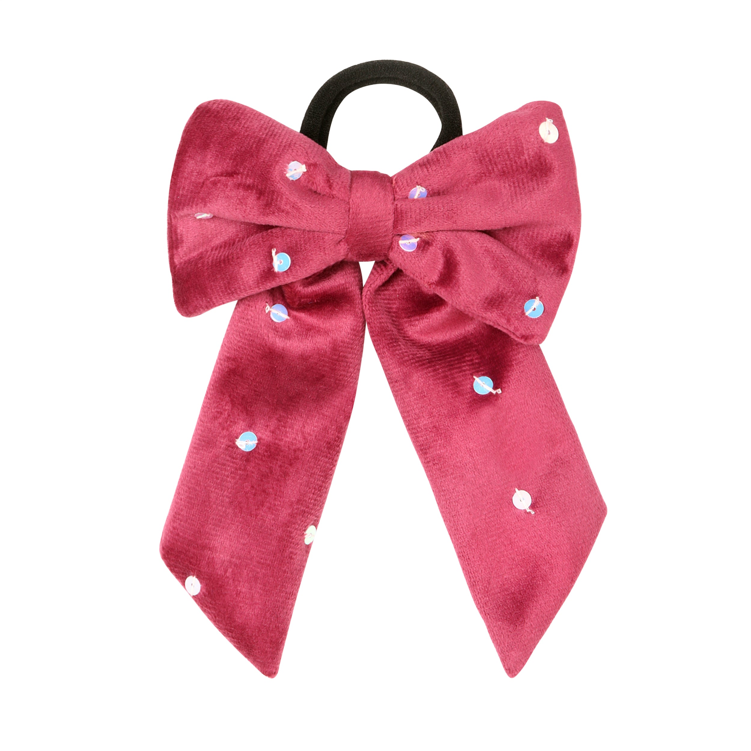 Red Sequin Velvet Bow - piglo kids