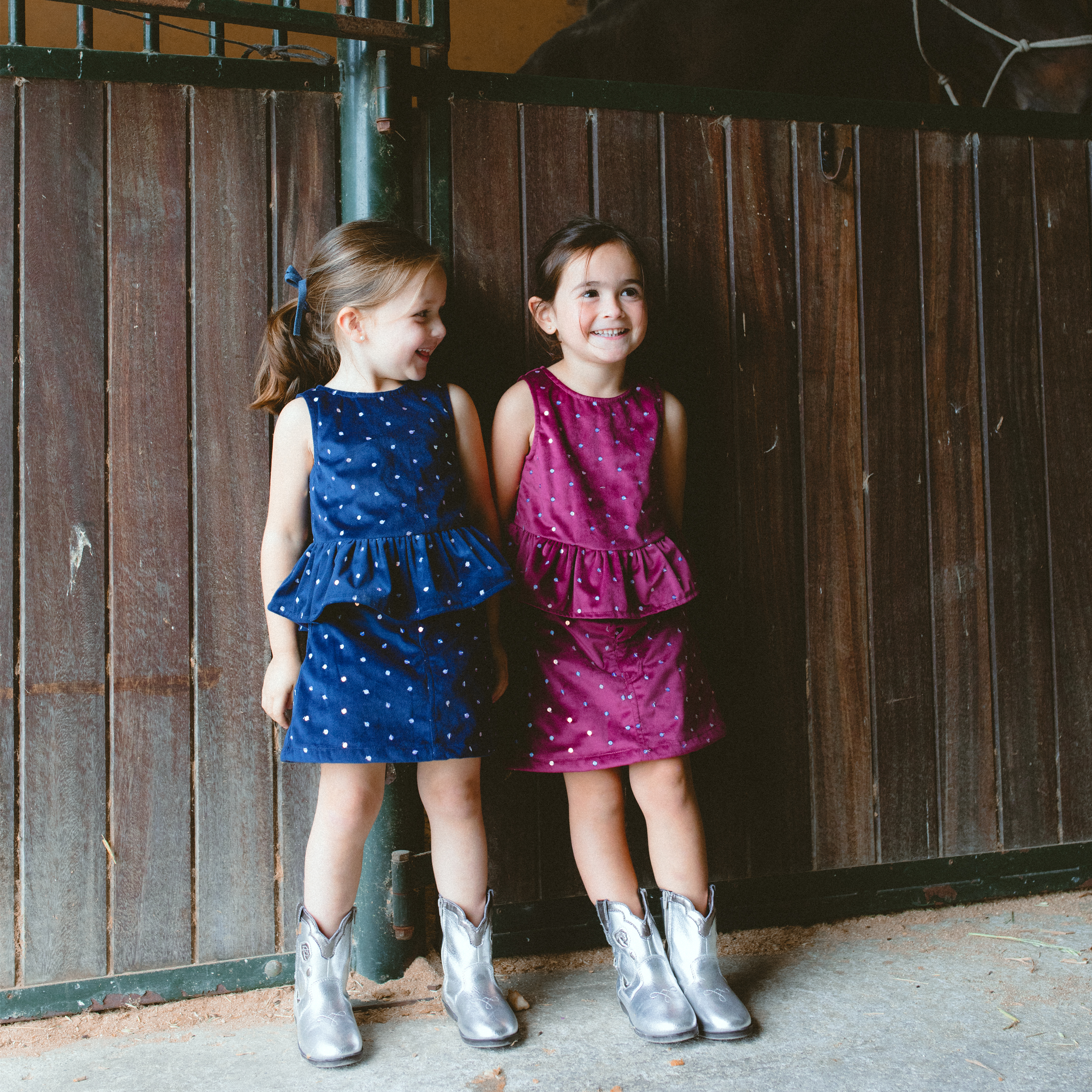Navy Sequin Velvet Top & Skirt Set - piglo kids