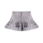 Grey Sequin Stars Denim Skort - piglo kids