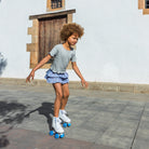 Blue Sequin Stars Denim Skort - piglo kids
