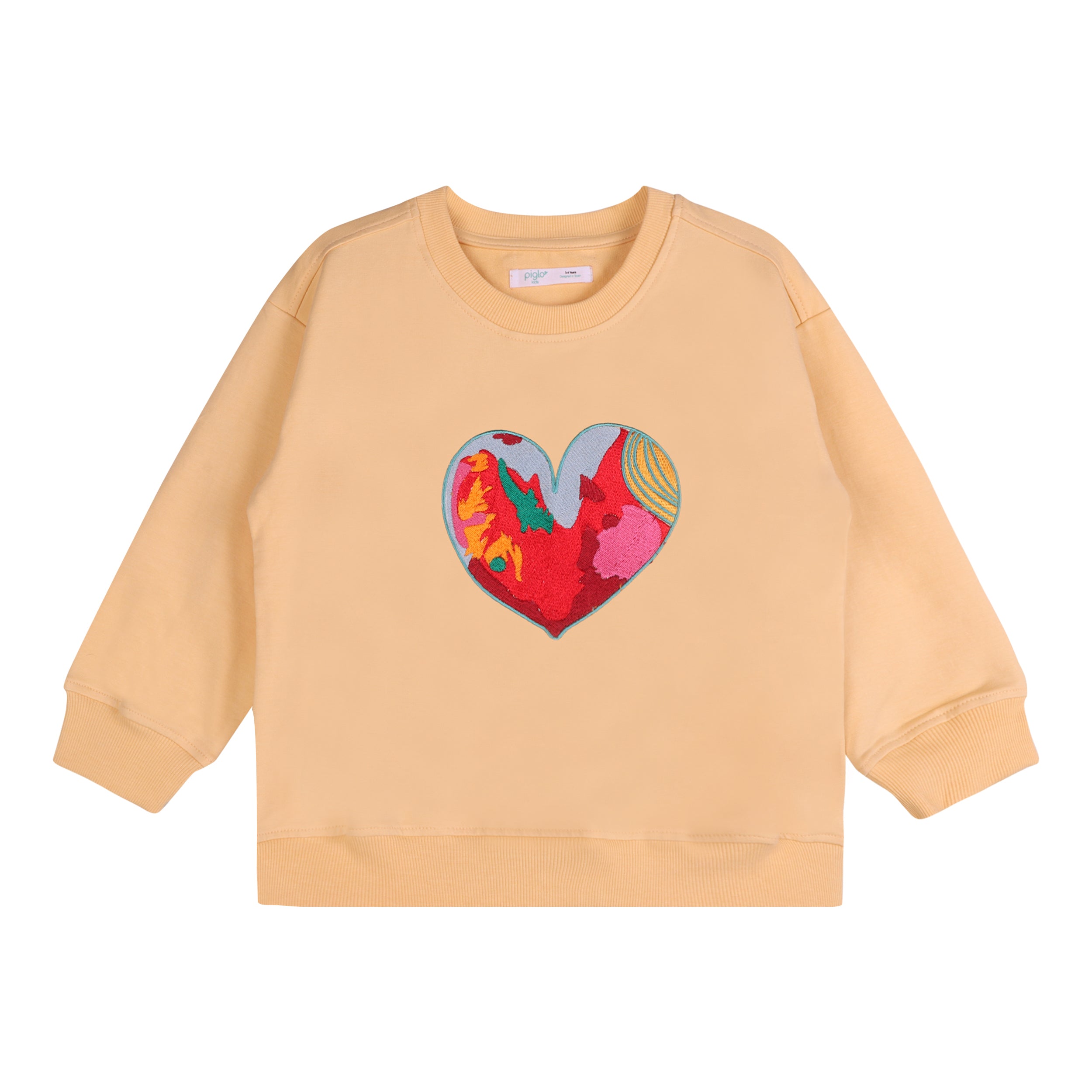 Orange Happy Heart Sweatshirt