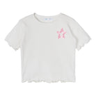 White Sequin Star Ribbed Top - piglo kids
